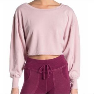 Free People Movement Pink Cropped Sweater